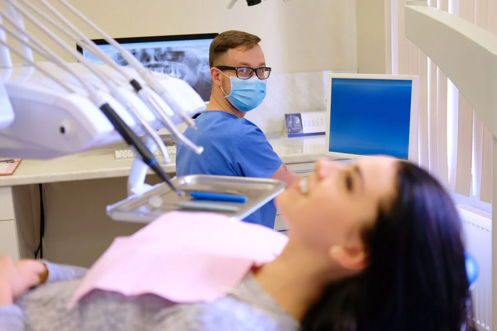 Dental professional in a modern dental clinic